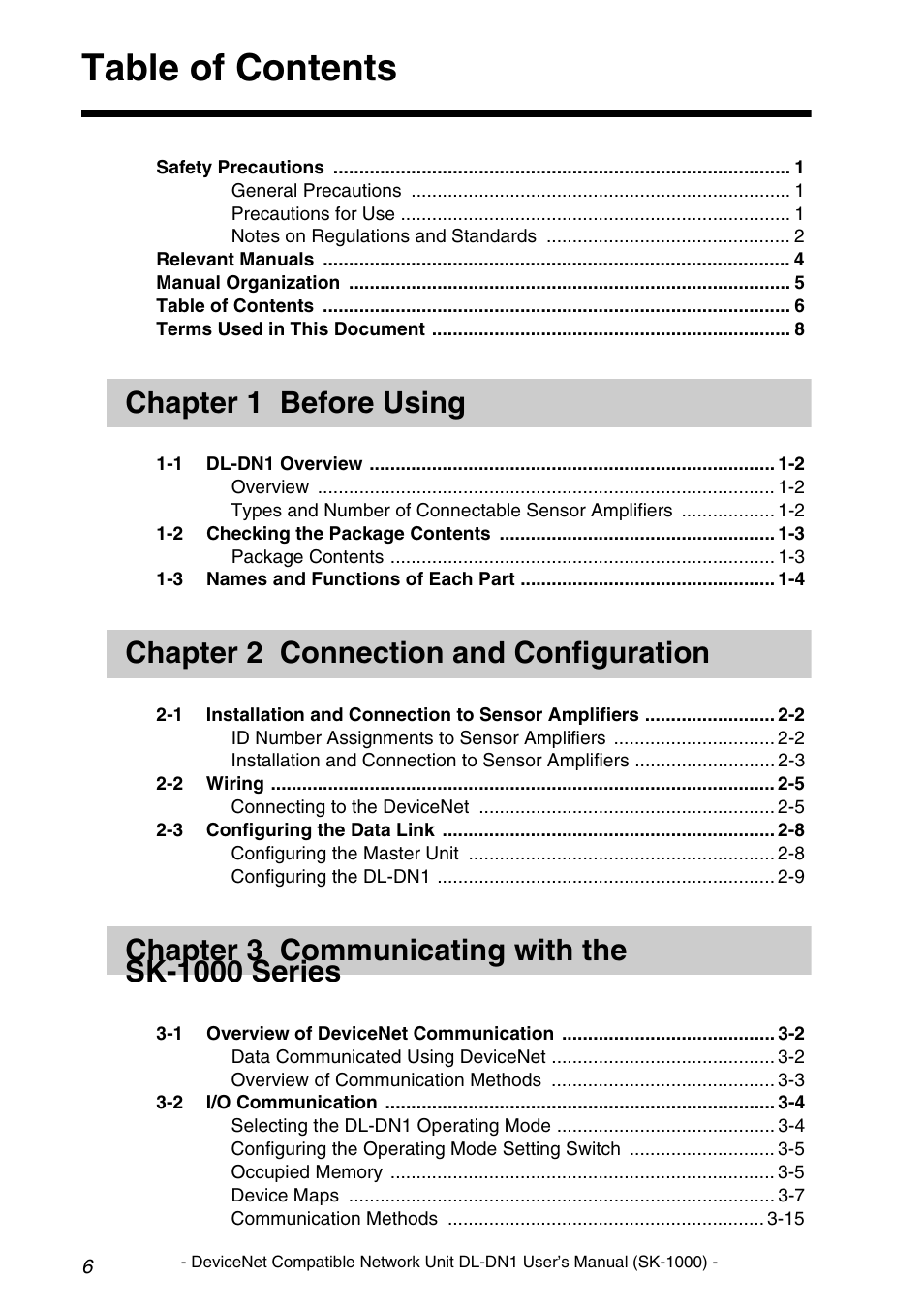 KEYENCE DL-DN1 User Manual | Page 8 / 76