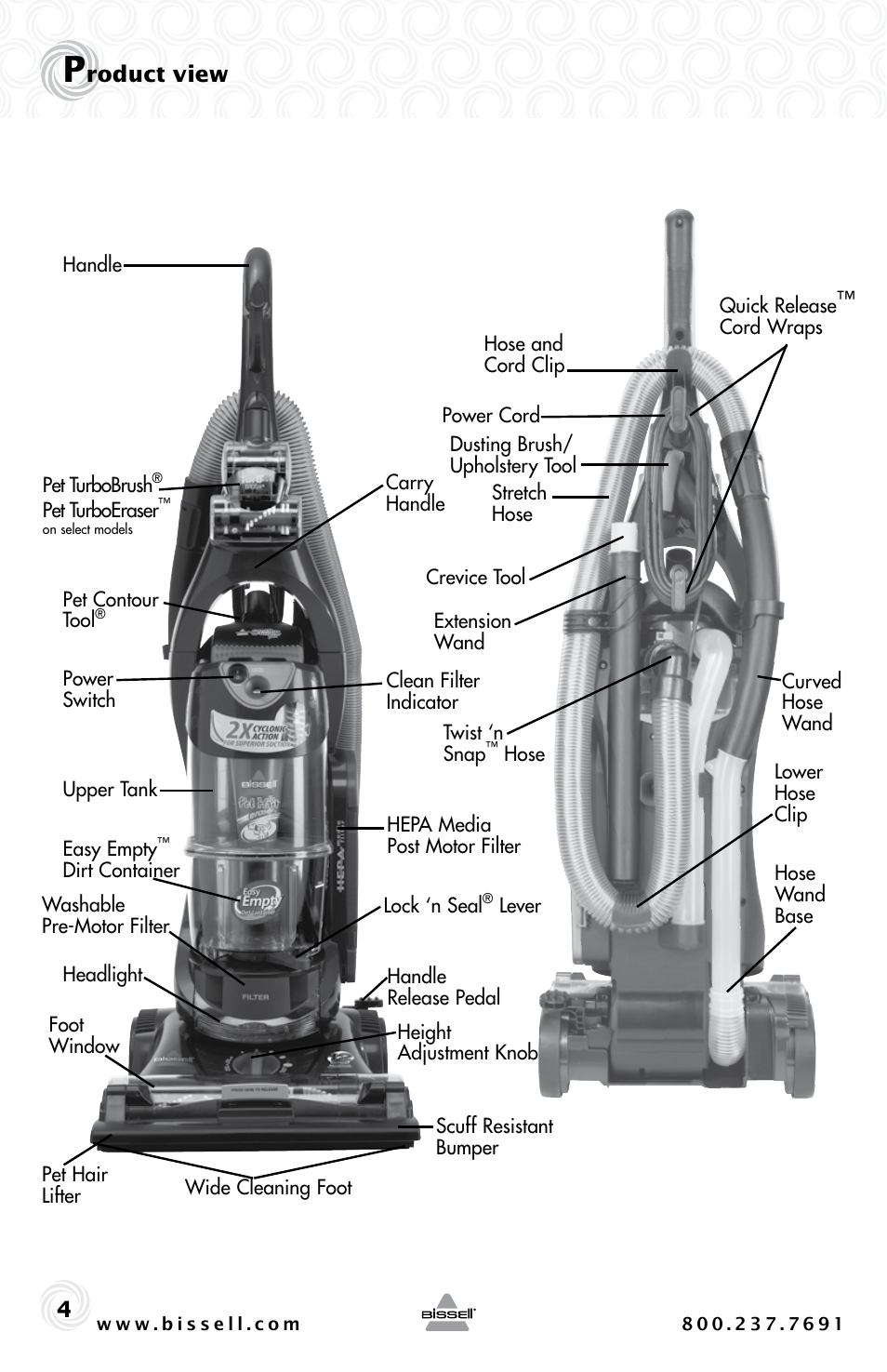 Bissell PET HAIR ERASER 3920 User Manual | Page 4 / 20