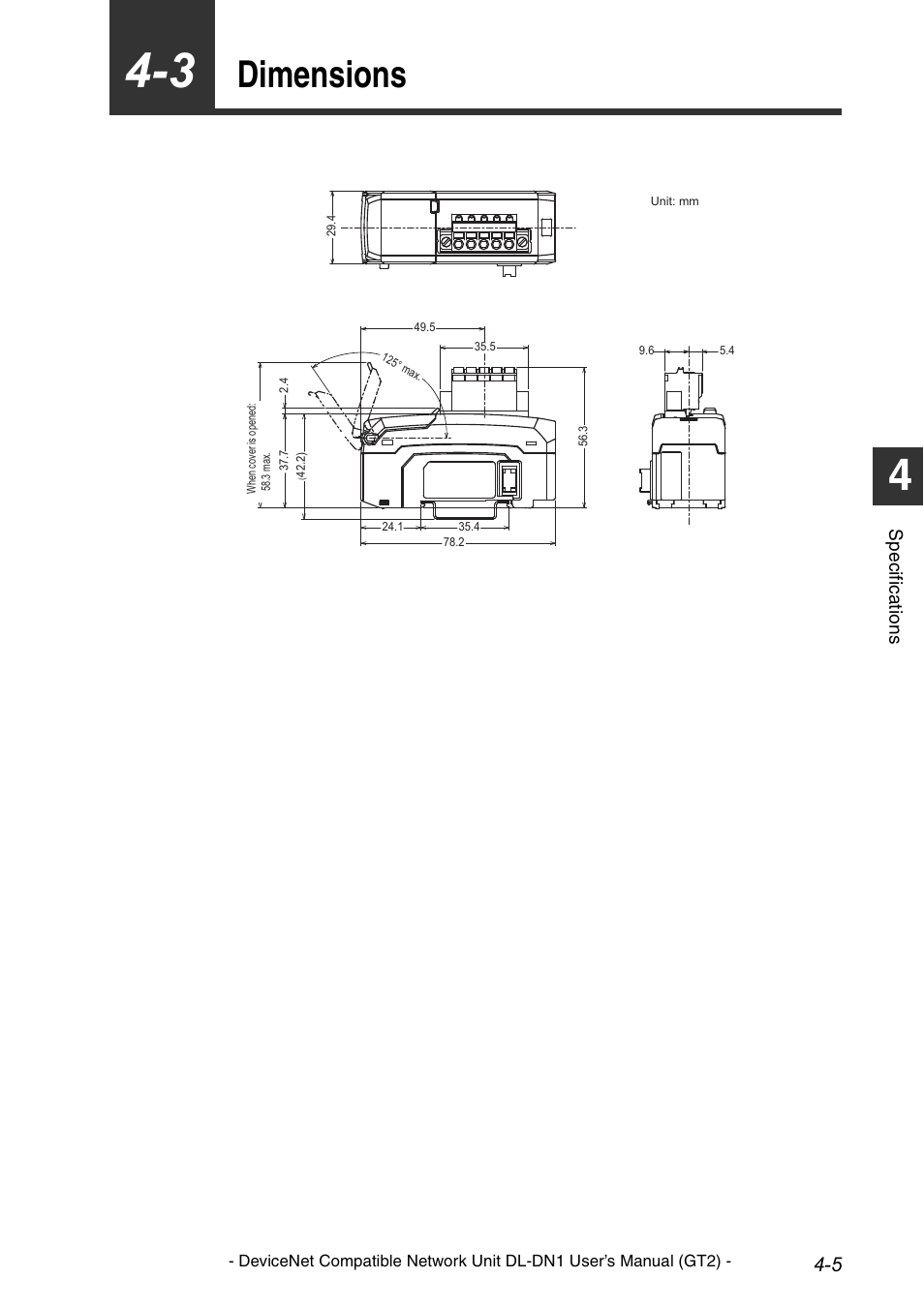 3 dimensions, Dimensions -5, Dimensions | KEYENCE DL-DN1 User Manual | Page 71 / 82