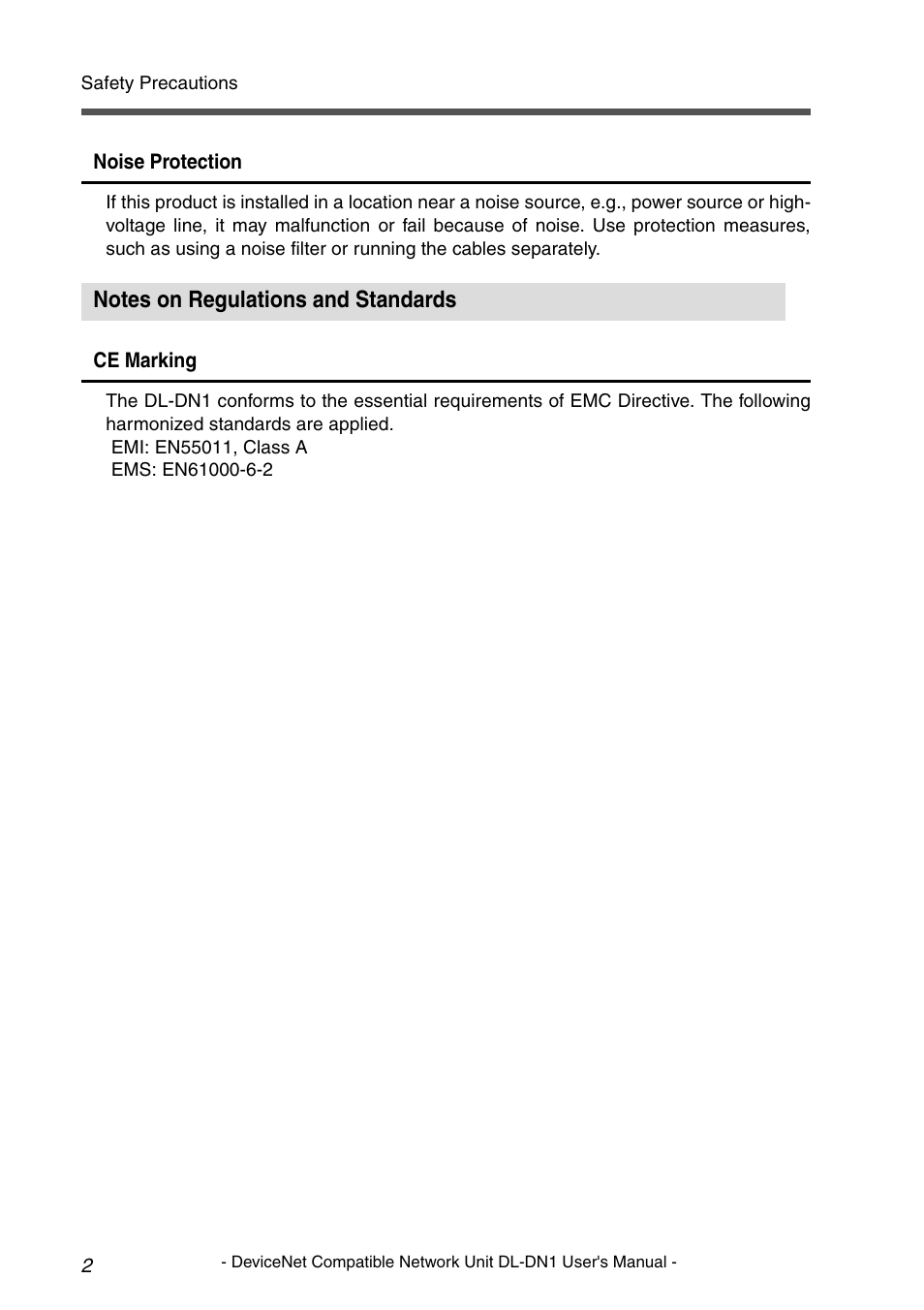 Notes on regulations and standards | KEYENCE DL-DN1 User Manual | Page 4 / 84