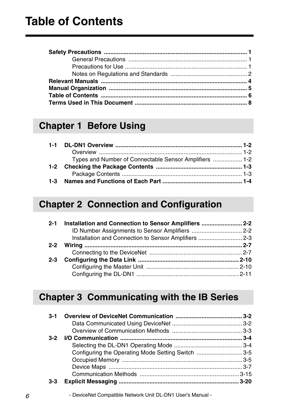KEYENCE DL-DN1 User Manual | Page 8 / 84