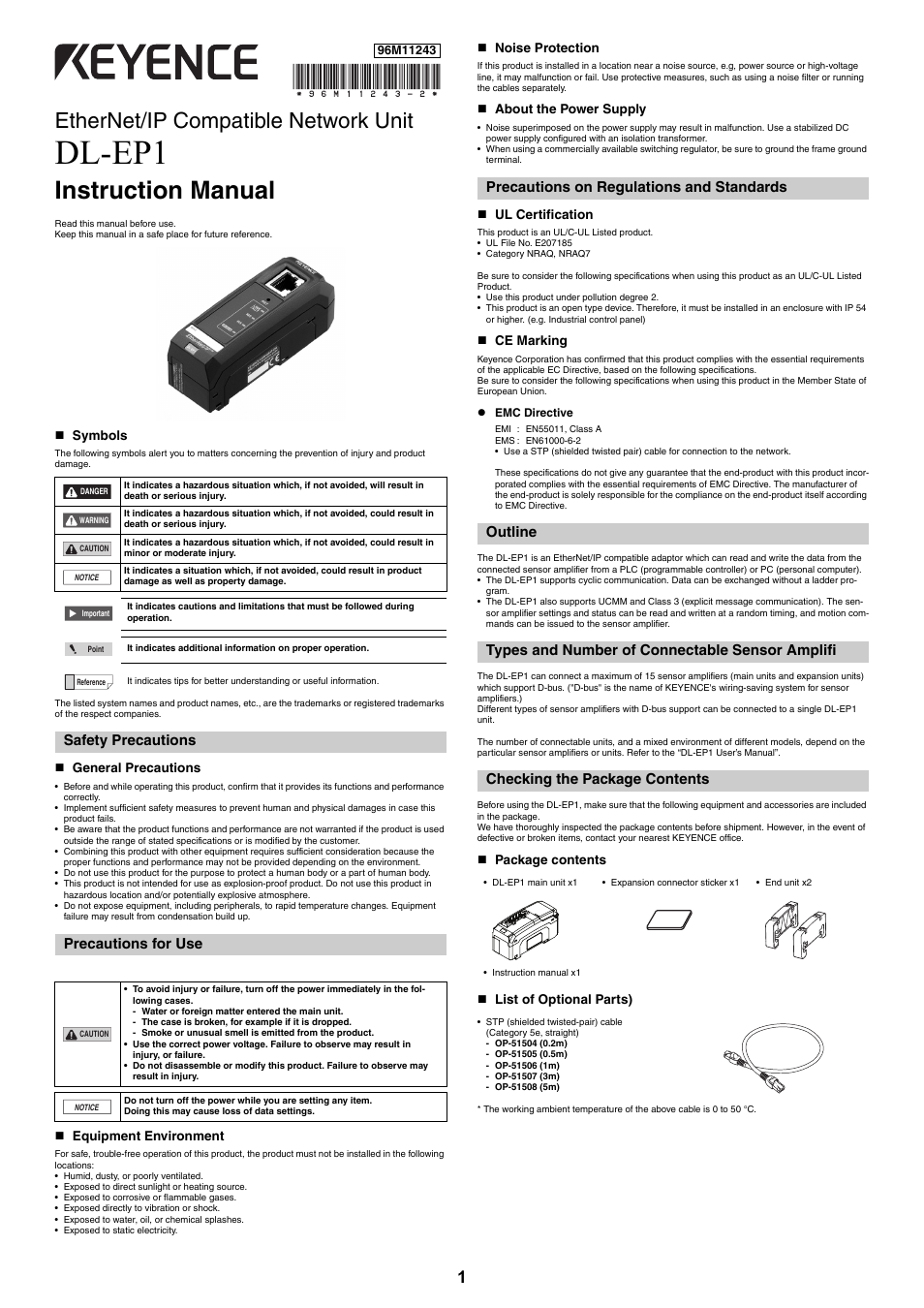 KEYENCE DL-EP1 User Manual | 4 pages