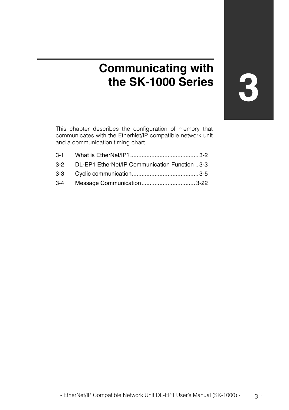 Chapter 3 communicating with the sk-1000 series, Chapter 3, Communicating with | Communicating with the sk-1000 series | KEYENCE DL-EP1 User Manual | Page 29 / 126