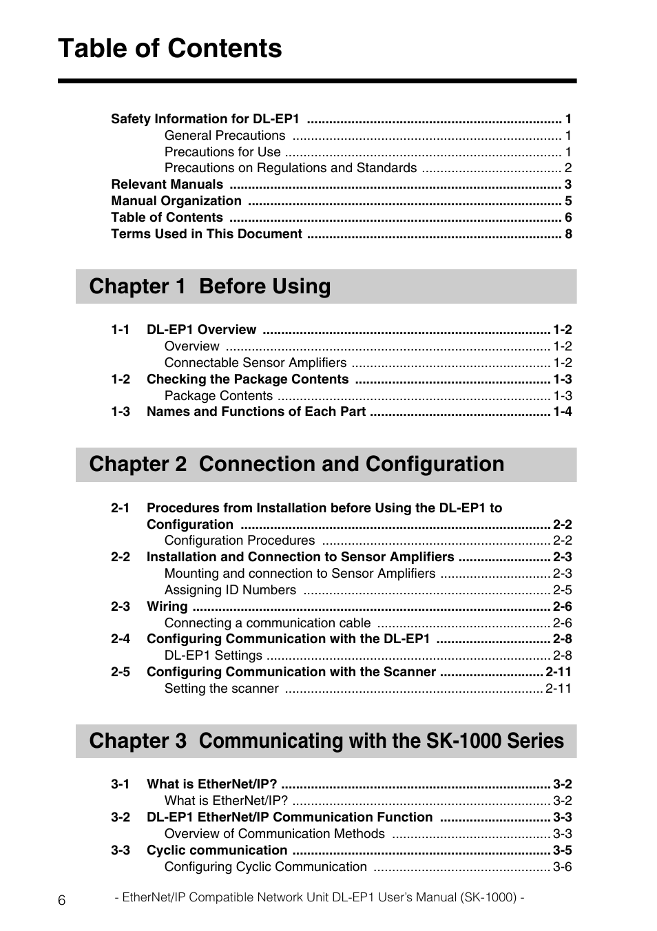 KEYENCE DL-EP1 User Manual | Page 8 / 126