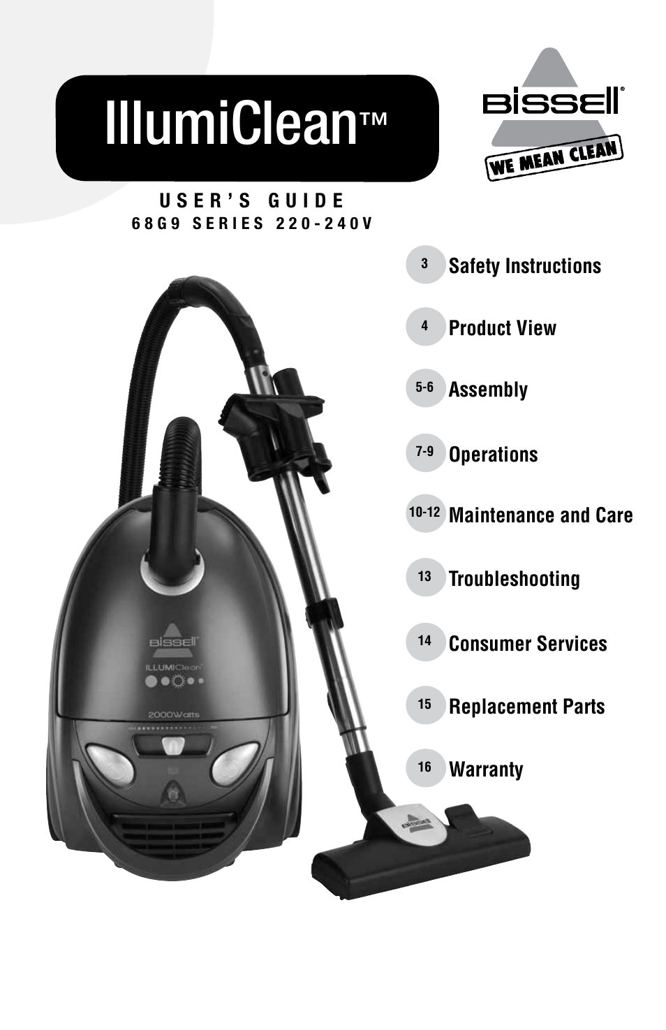 Bissell 68G9S User Manual | 16 pages
