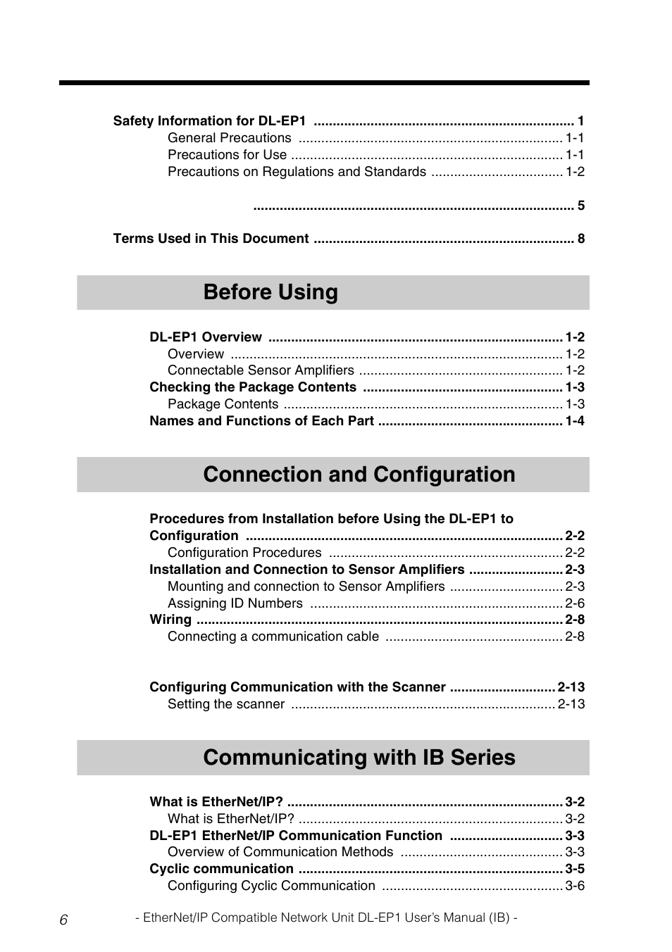 KEYENCE DL-EP1 User Manual | Page 8 / 134
