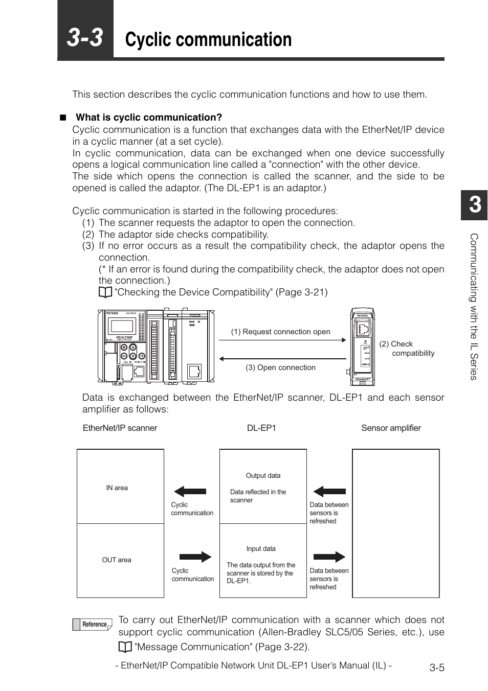 3 cyclic communication, Cyclic communication -5, Cyclic communication | KEYENCE DL-EP1 User Manual | Page 35 / 132