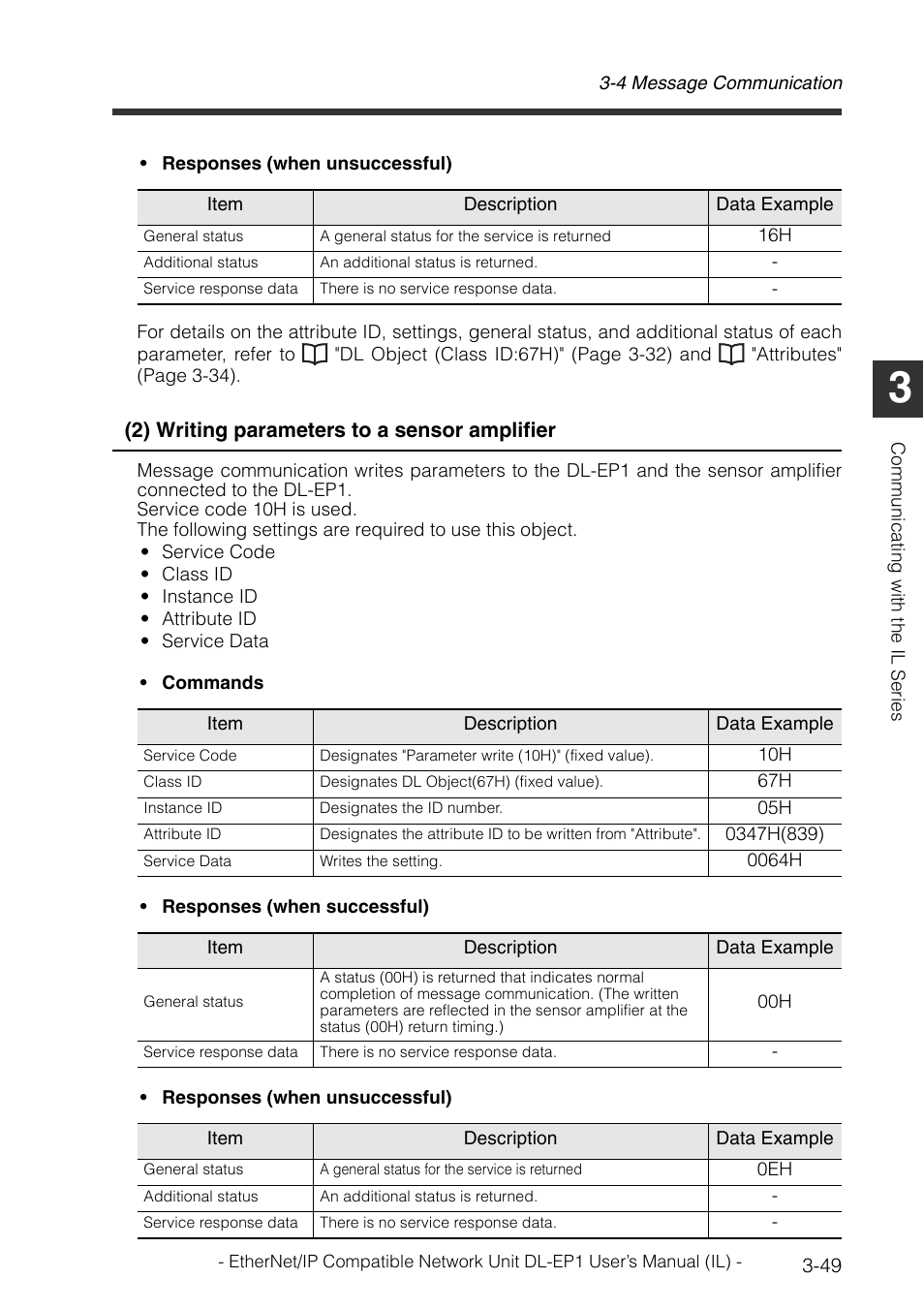 2) writing parameters to a sensor amplifier | KEYENCE DL-EP1 User Manual | Page 79 / 132