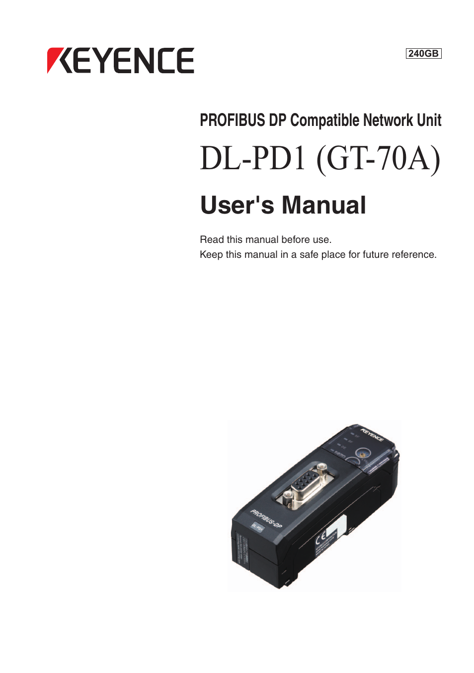 KEYENCE DL-PD1 User Manual | 68 pages