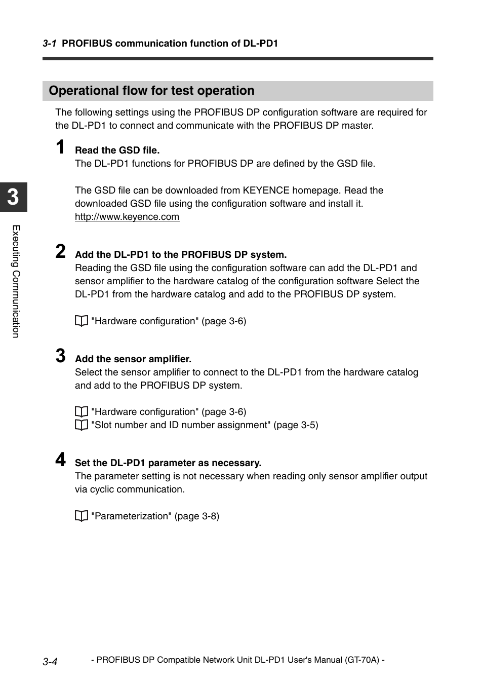 Operational flow for test operation | KEYENCE DL-PD1 User Manual | Page 26 / 68