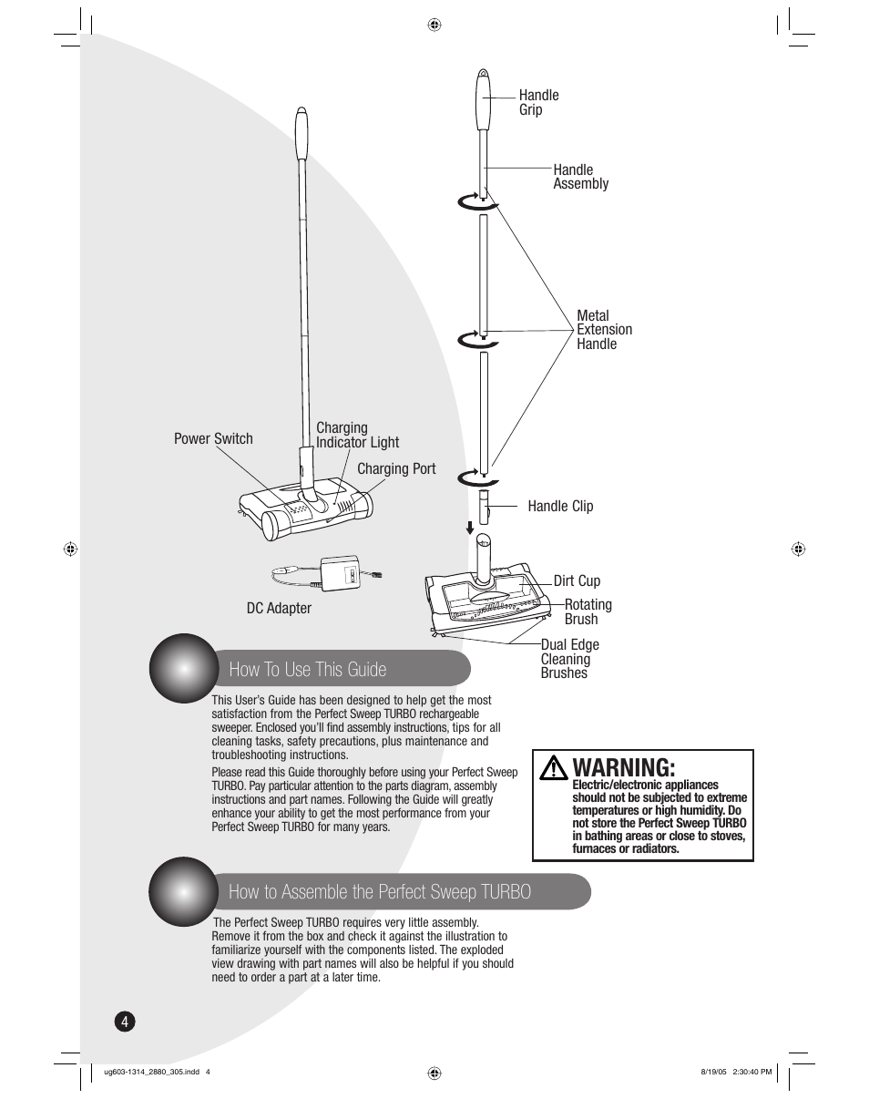 Warning | Bissell 2880 User Manual | Page 4 / 8