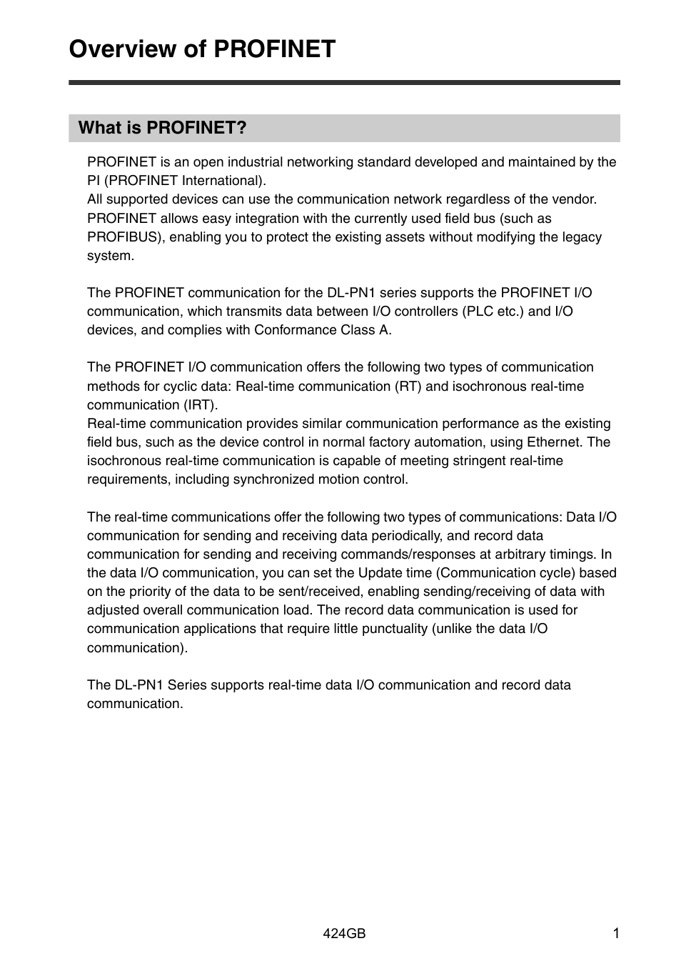 Overview of profinet, What is profinet | KEYENCE DL-PN1 User Manual | Page 3 / 32