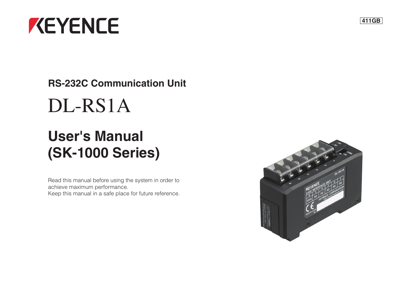 KEYENCE DL-RS1A User Manual | 22 pages