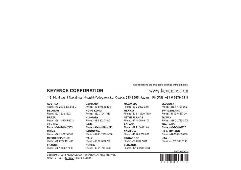 KEYENCE DL-RS1A User Manual | Page 24 / 24