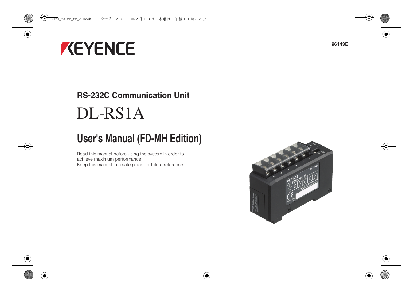 KEYENCE DL-RS1A/FD-MH User Manual | 24 pages