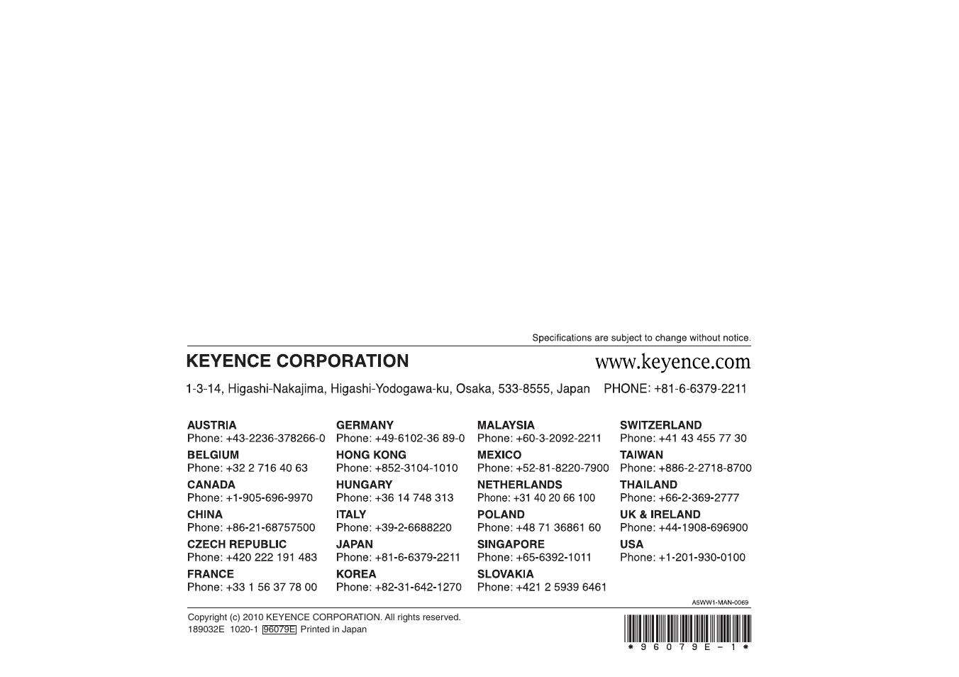 KEYENCE DL-RS1A/GT-70A User Manual | Page 24 / 24