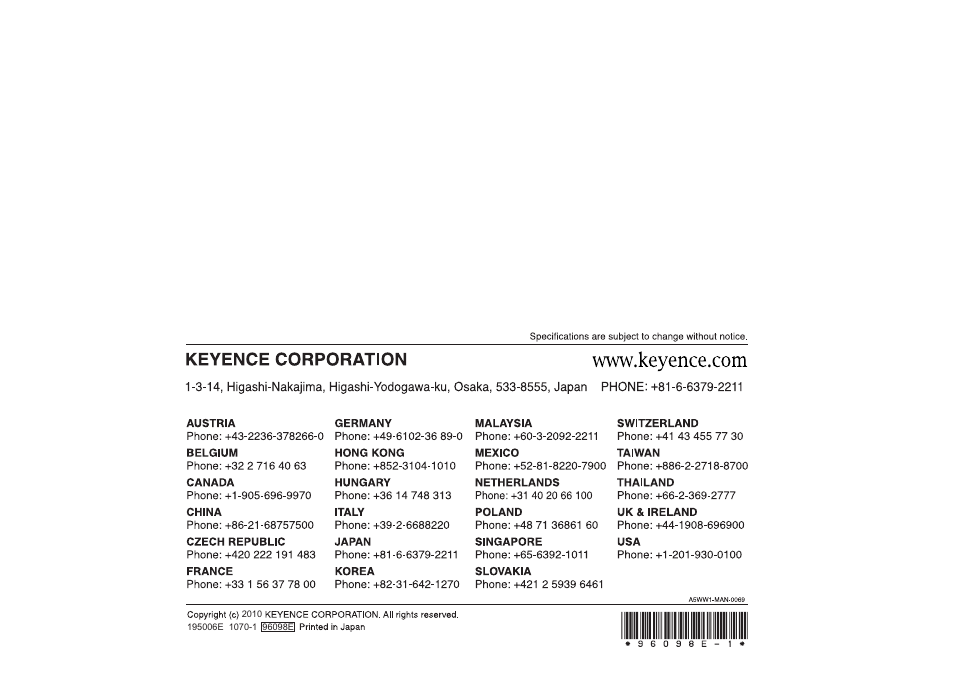 KEYENCE DL-RS1A/IB User Manual | Page 24 / 24