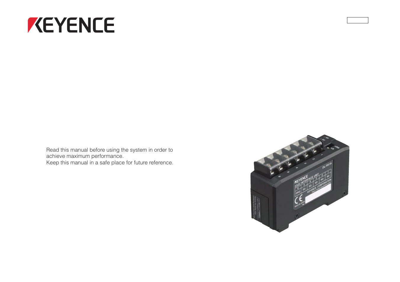 KEYENCE DL-RS1A/IG User Manual | 28 pages