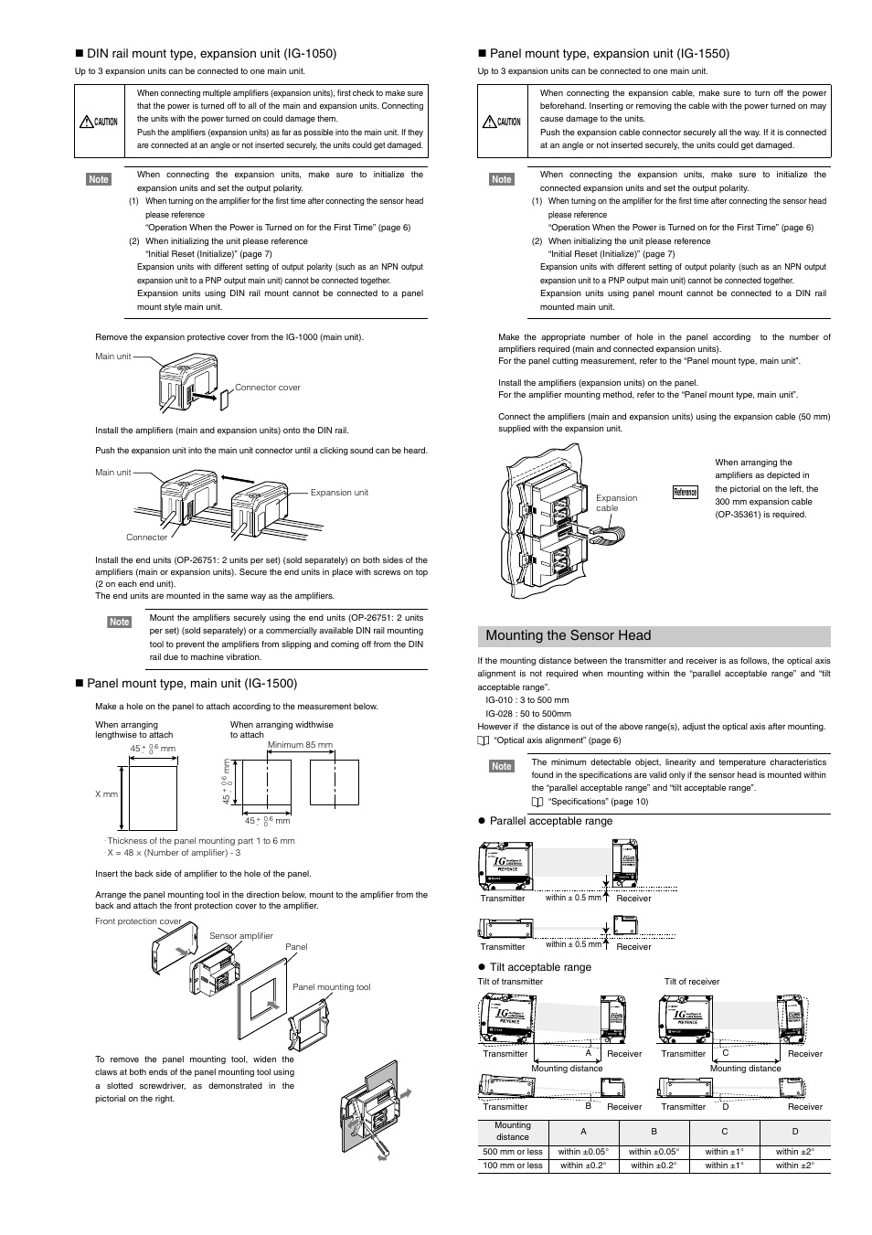 Mounting the sensor head | KEYENCE IG Series User Manual | Page 3 / 10