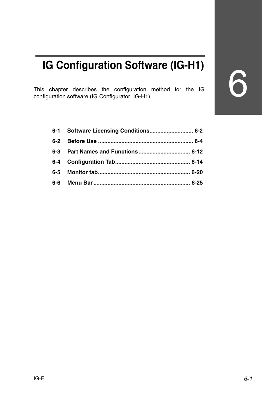 6 ig configuration software (ig-h1), Chapter 6 ig configuration software (ig-h1), Ig configuration software (ig-h1) | KEYENCE IG Series User Manual | Page 123 / 164