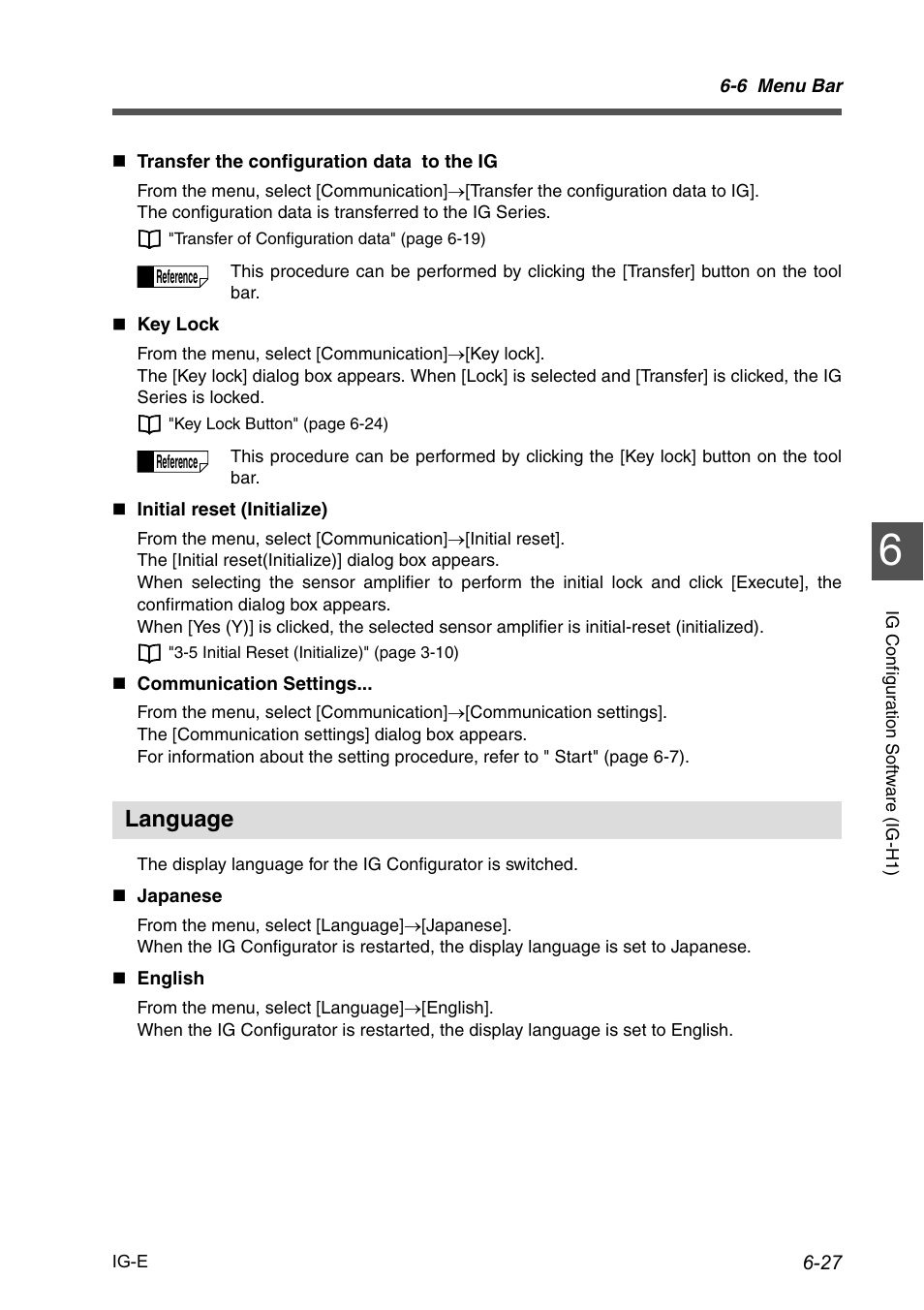 Language, Language -27 | KEYENCE IG Series User Manual | Page 149 / 164