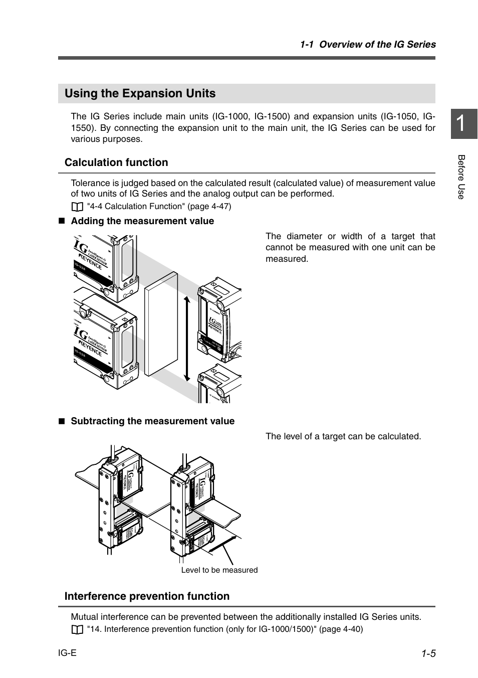 Using the expansion units, Using the expansion units -5 | KEYENCE IG Series User Manual | Page 15 / 164