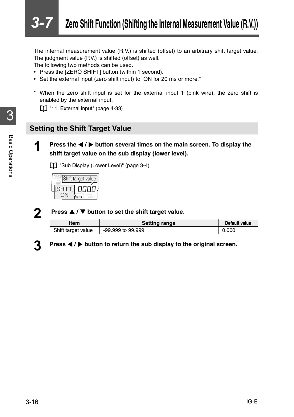 Setting the shift target value, Setting the shift target value -16 | KEYENCE IG Series User Manual | Page 52 / 164