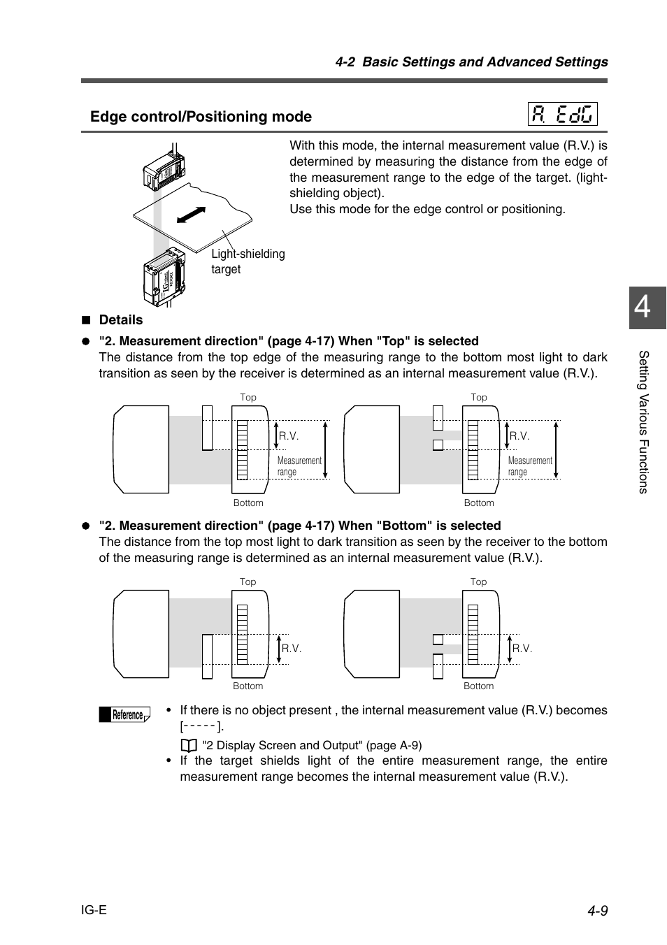 Edge control/positioning mode | KEYENCE IG Series User Manual | Page 67 / 164