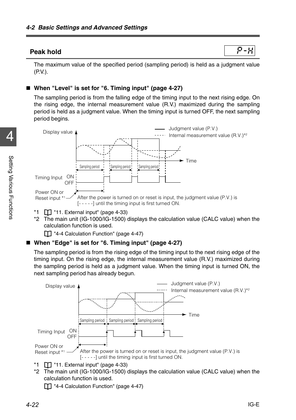 Peak hold | KEYENCE IG Series User Manual | Page 80 / 164