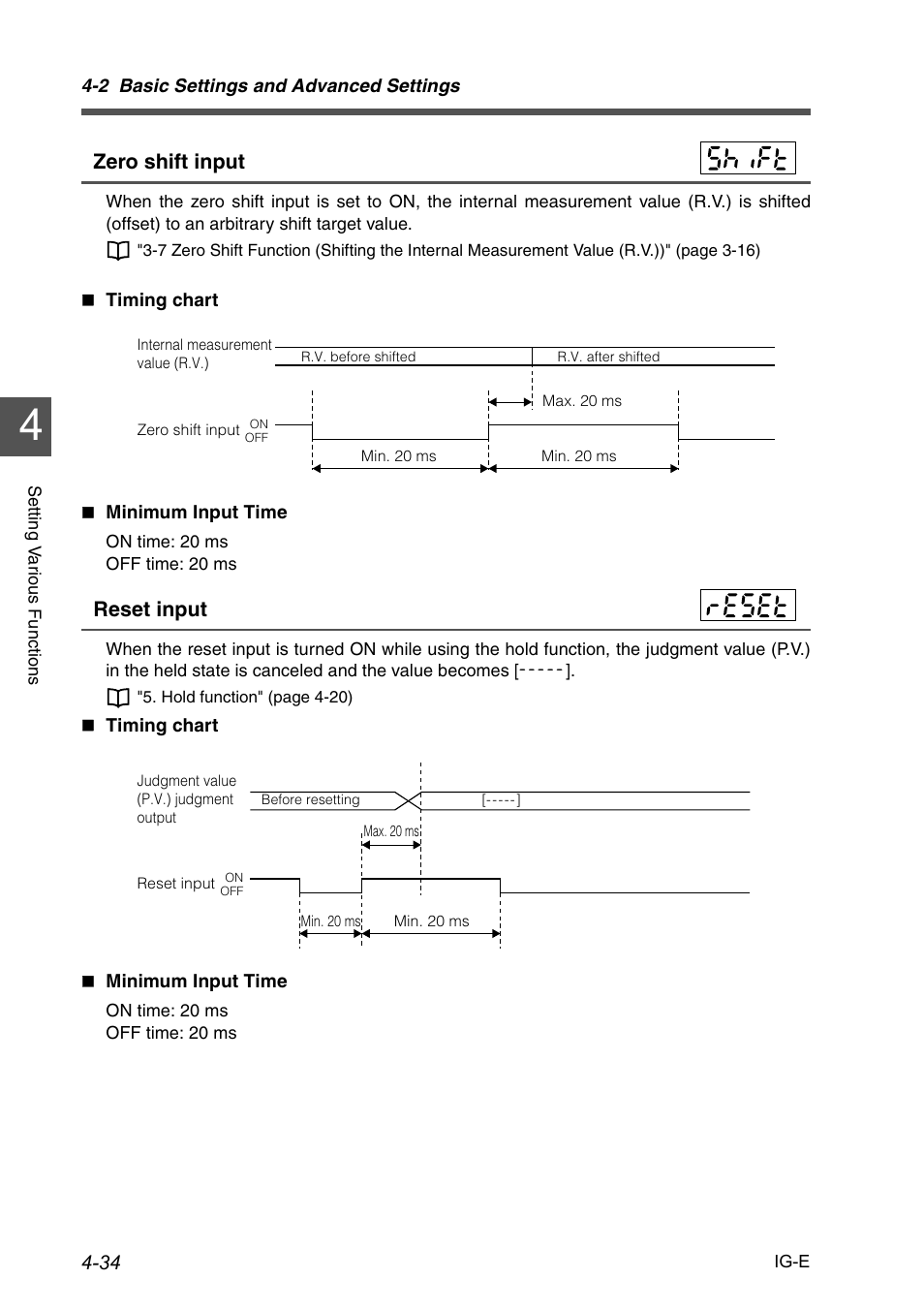 Zero shift input, Reset input | KEYENCE IG Series User Manual | Page 92 / 164