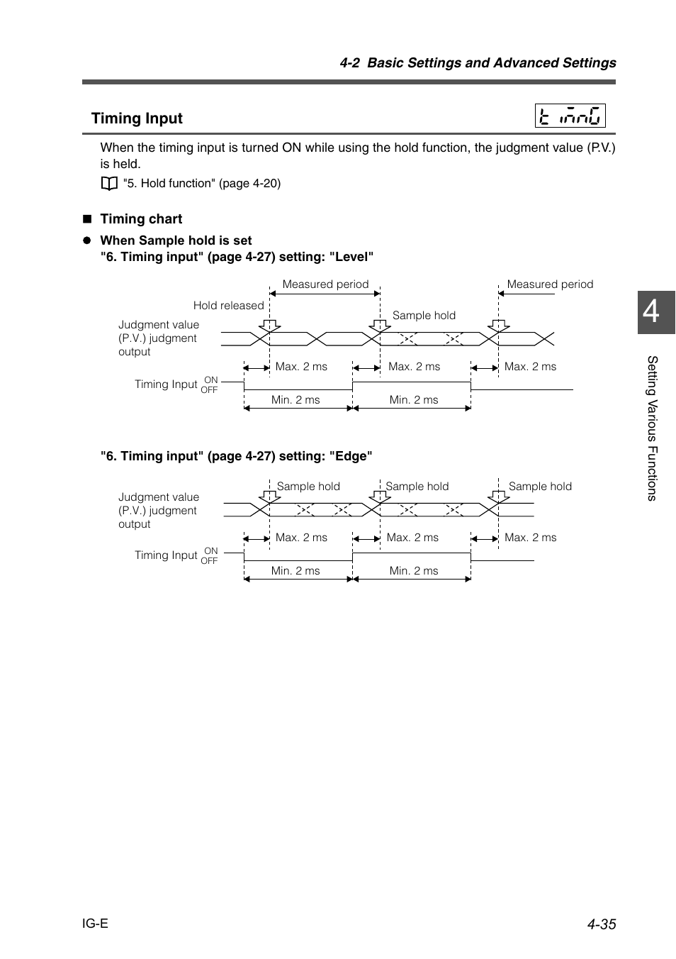 Timing input | KEYENCE IG Series User Manual | Page 93 / 164