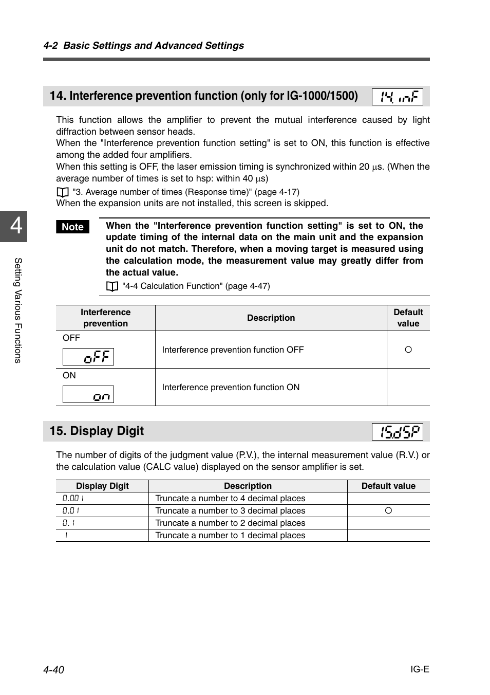 Display digit | KEYENCE IG Series User Manual | Page 98 / 164