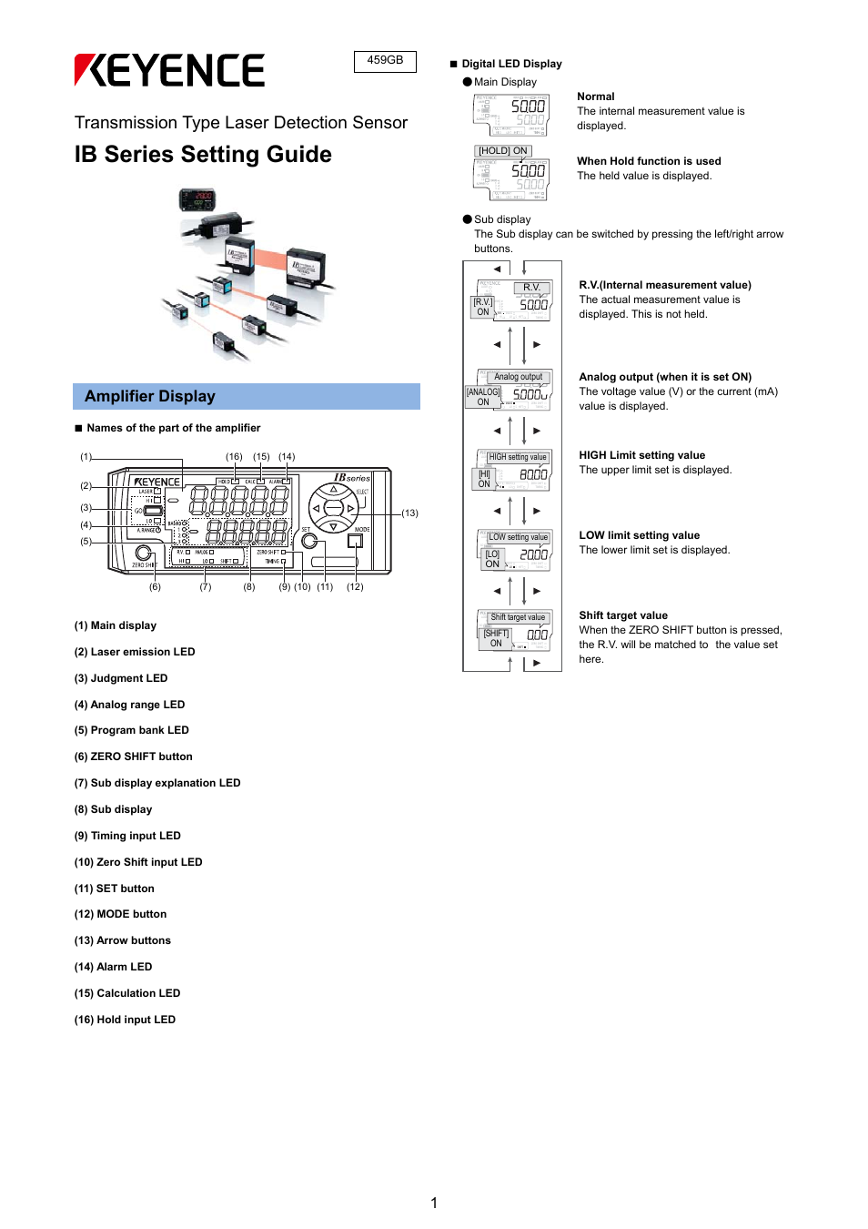 KEYENCE IB Series User Manual | 3 pages