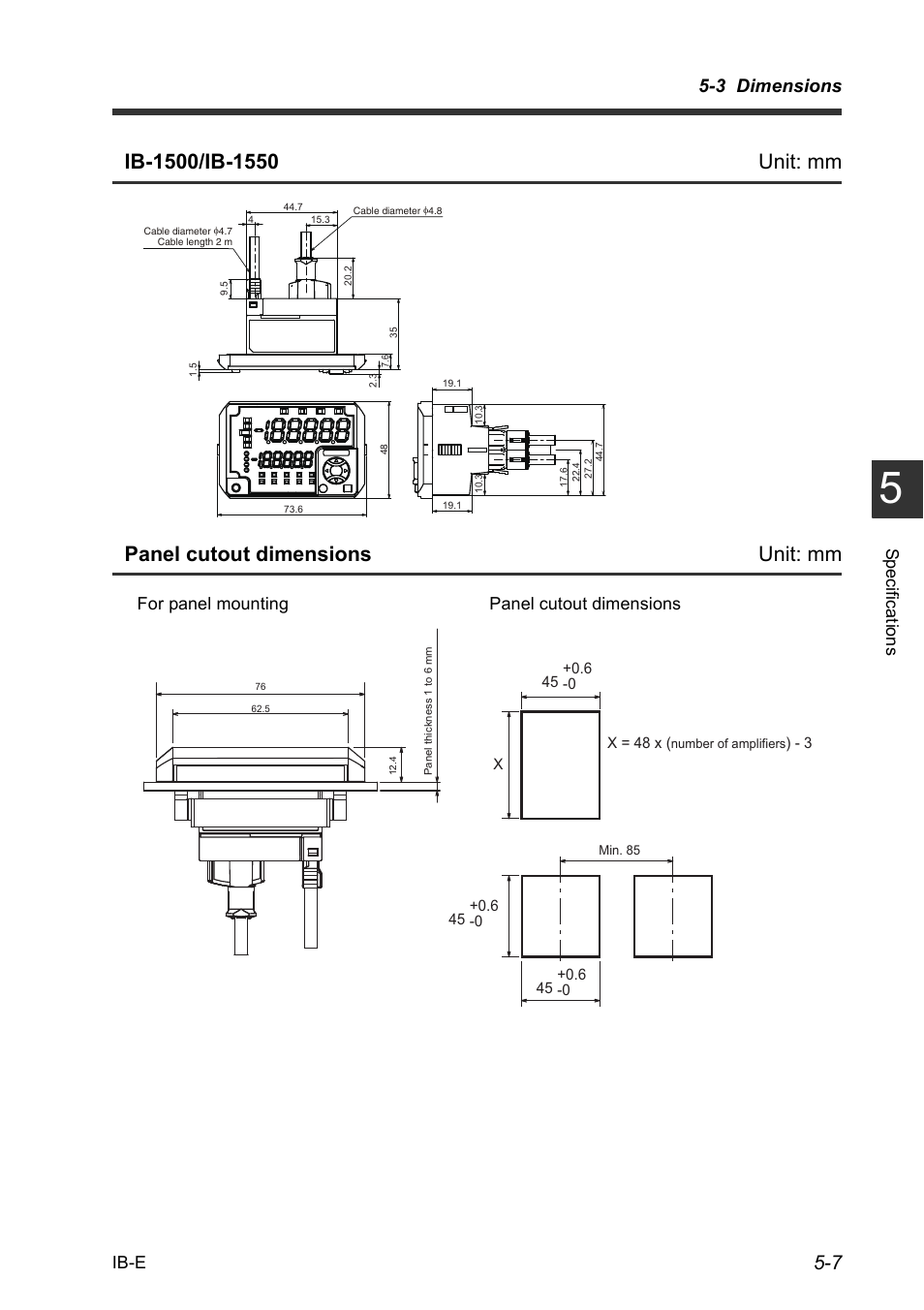 3 dimensions | KEYENCE IB Series User Manual | Page 105 / 124