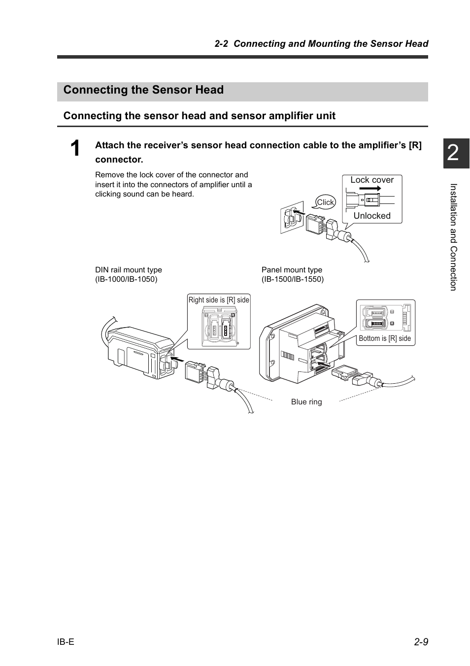 Connecting the sensor head, Connecting the sensor head -9 | KEYENCE IB Series User Manual | Page 25 / 124