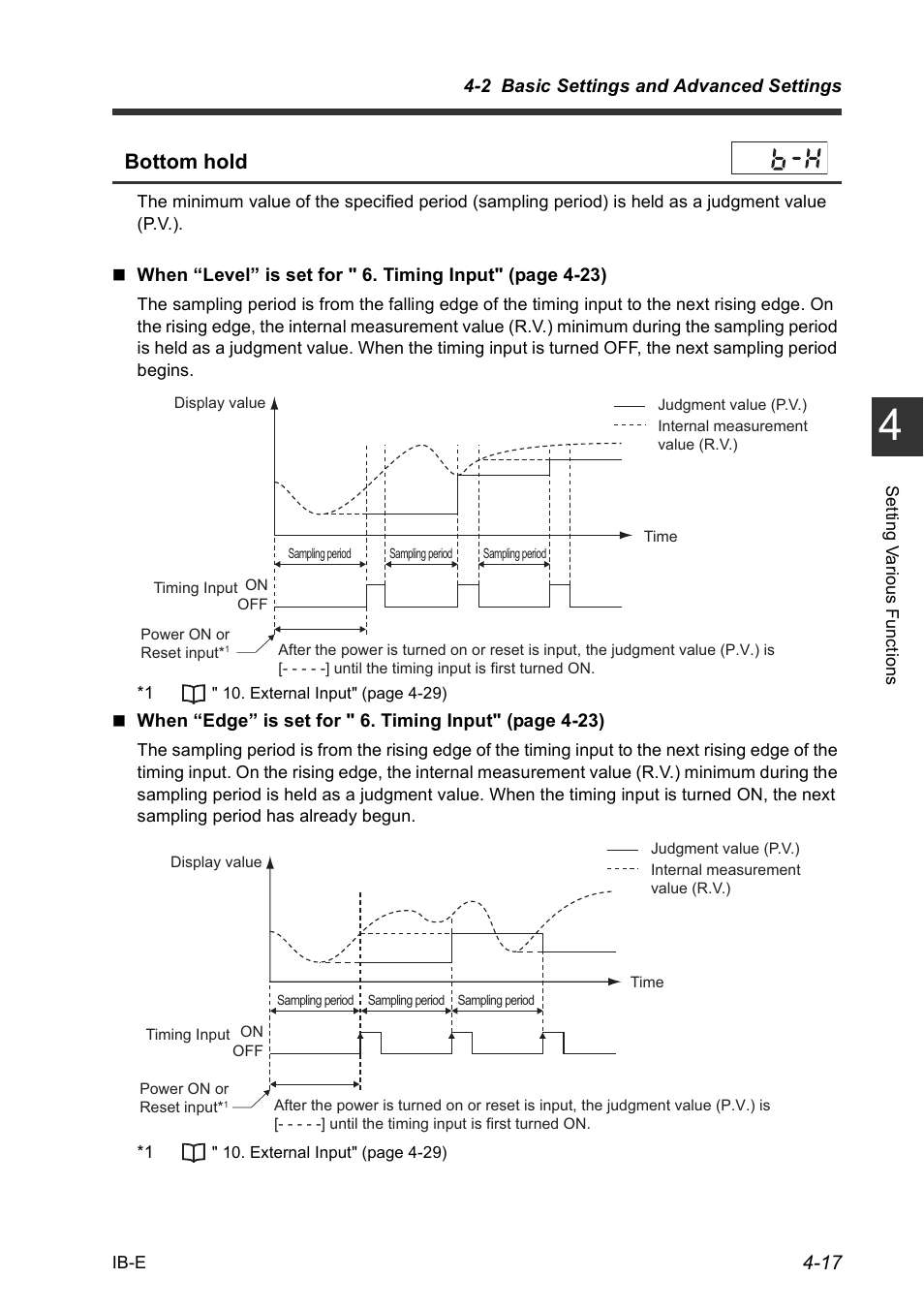 Bottom hold | KEYENCE IB Series User Manual | Page 69 / 124