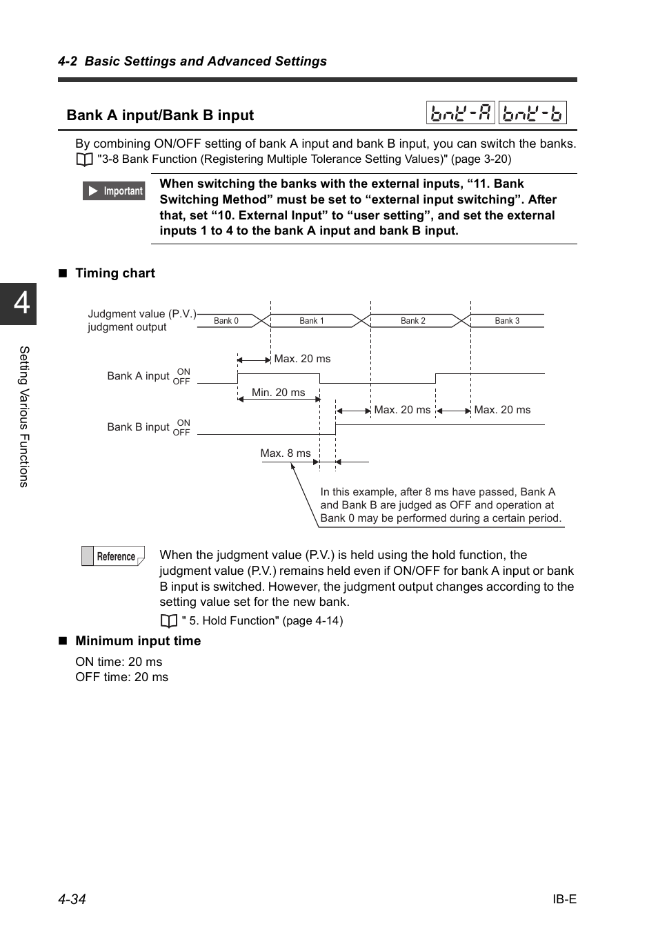 Bank a input/bank b input | KEYENCE IB Series User Manual | Page 86 / 124