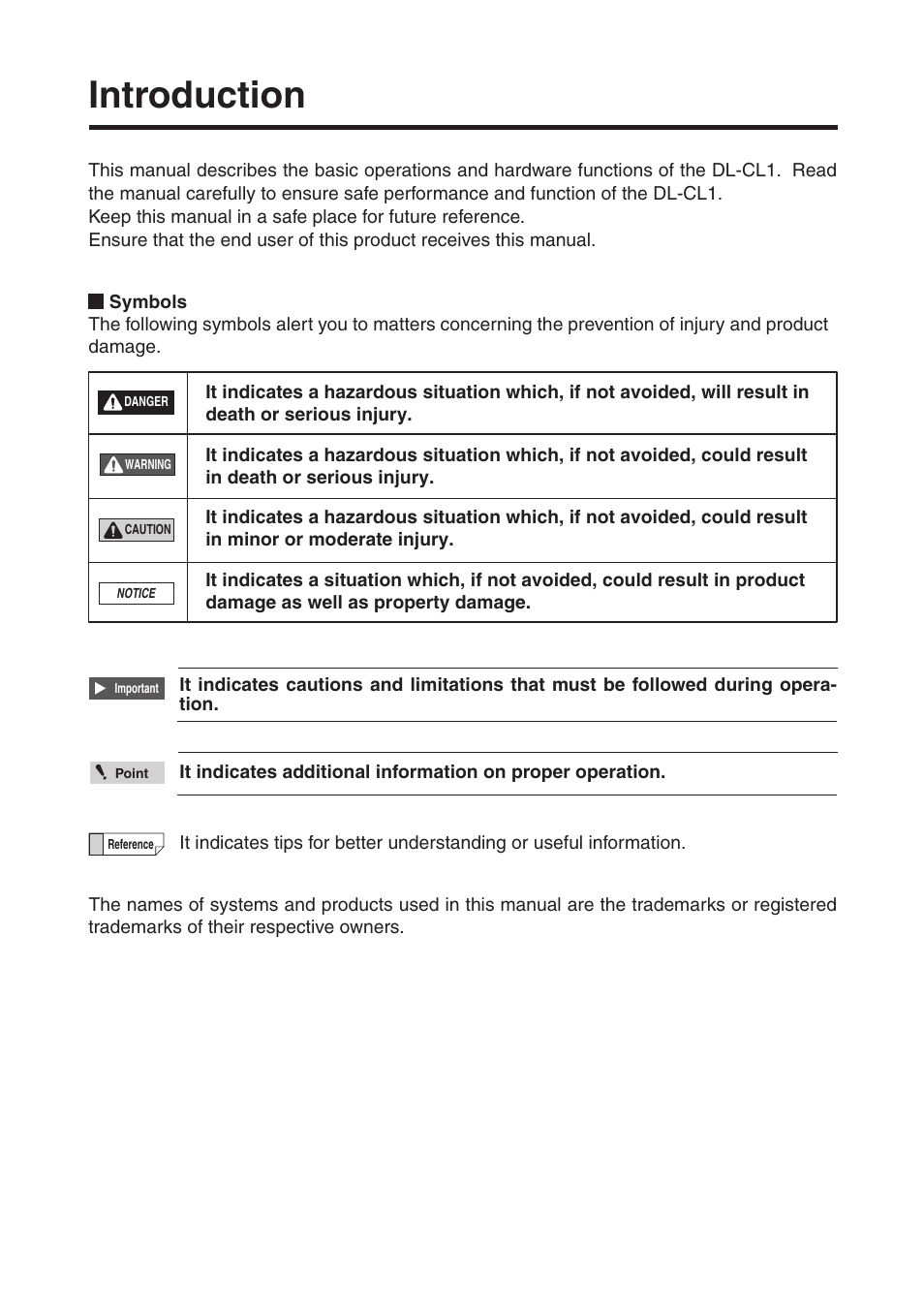 Introduction | KEYENCE DL-CL1 User Manual | Page 2 / 72