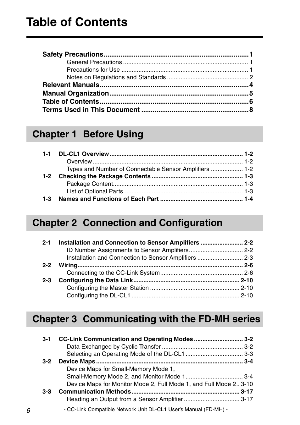 KEYENCE DL-CL1 User Manual | Page 8 / 72