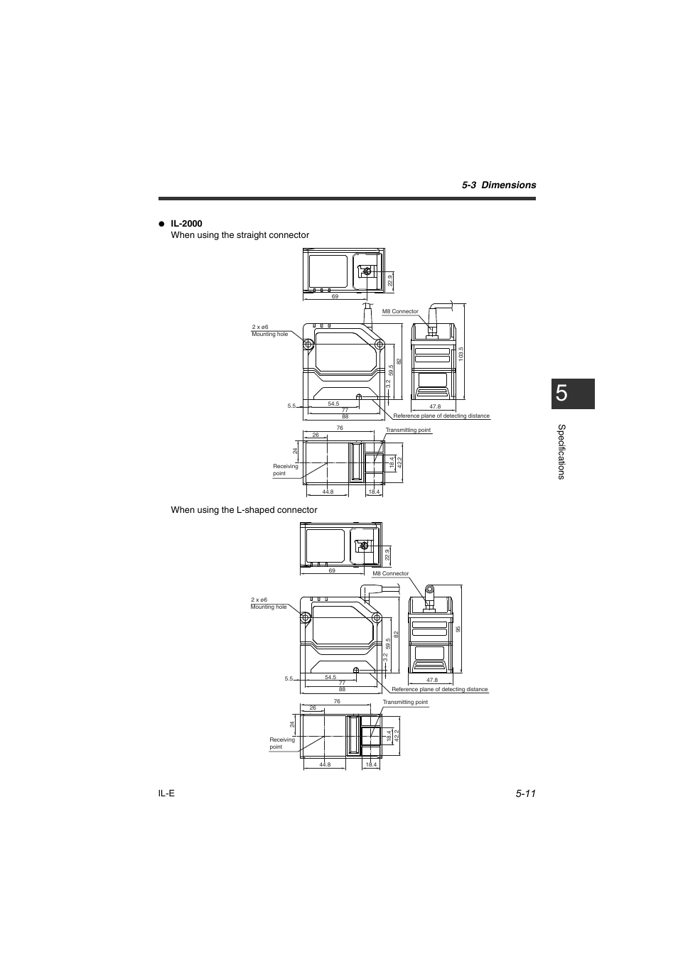 3 dimensions | KEYENCE IL Series User Manual | Page 119 / 140