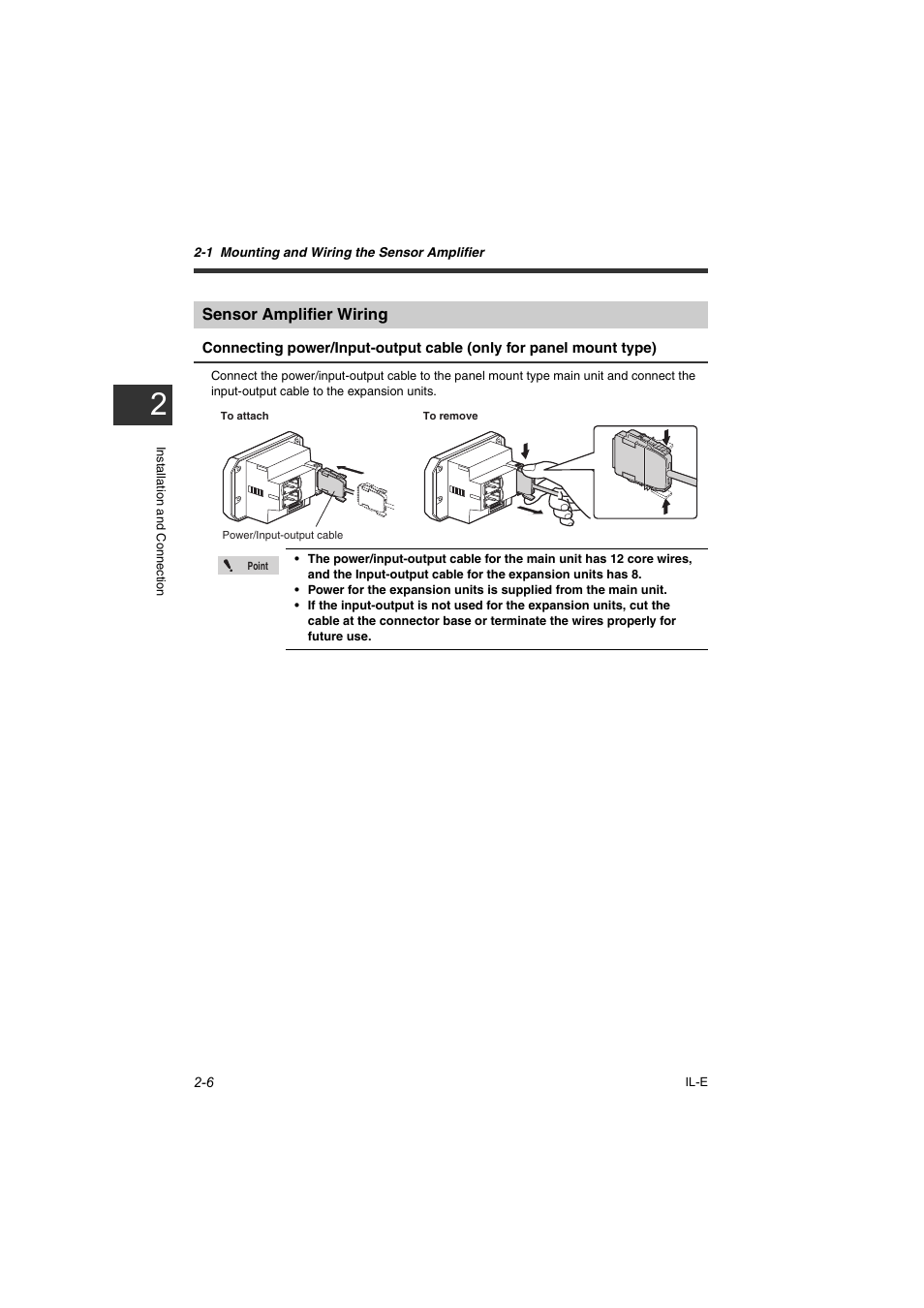 Sensor amplifier wiring, Sensor amplifier wiring -6 | KEYENCE IL Series User Manual | Page 26 / 140