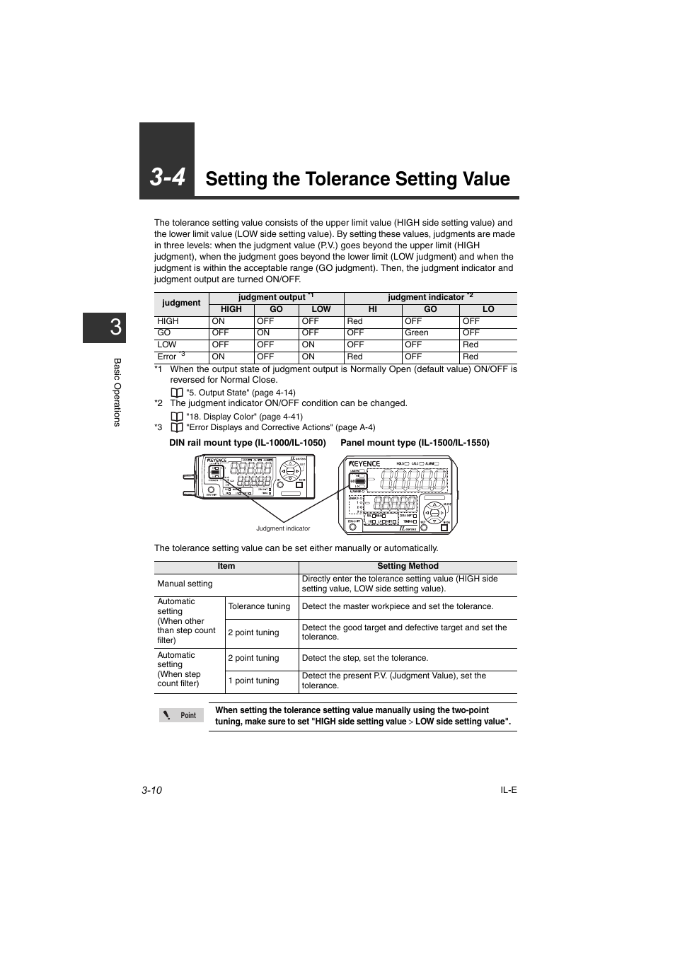 4 setting the tolerance setting value, 4 setting the tolerance setting value -10, Setting the tolerance setting value -10 | Setting the tolerance setting value | KEYENCE IL Series User Manual | Page 42 / 140