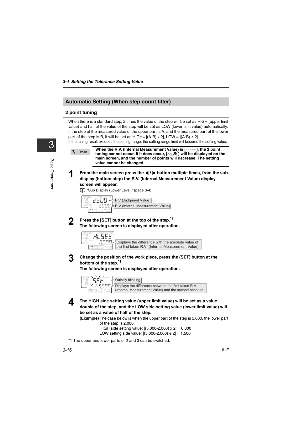 Automatic setting (when step count filter), Automatic setting (when step count filter) -16 | KEYENCE IL Series User Manual | Page 48 / 140