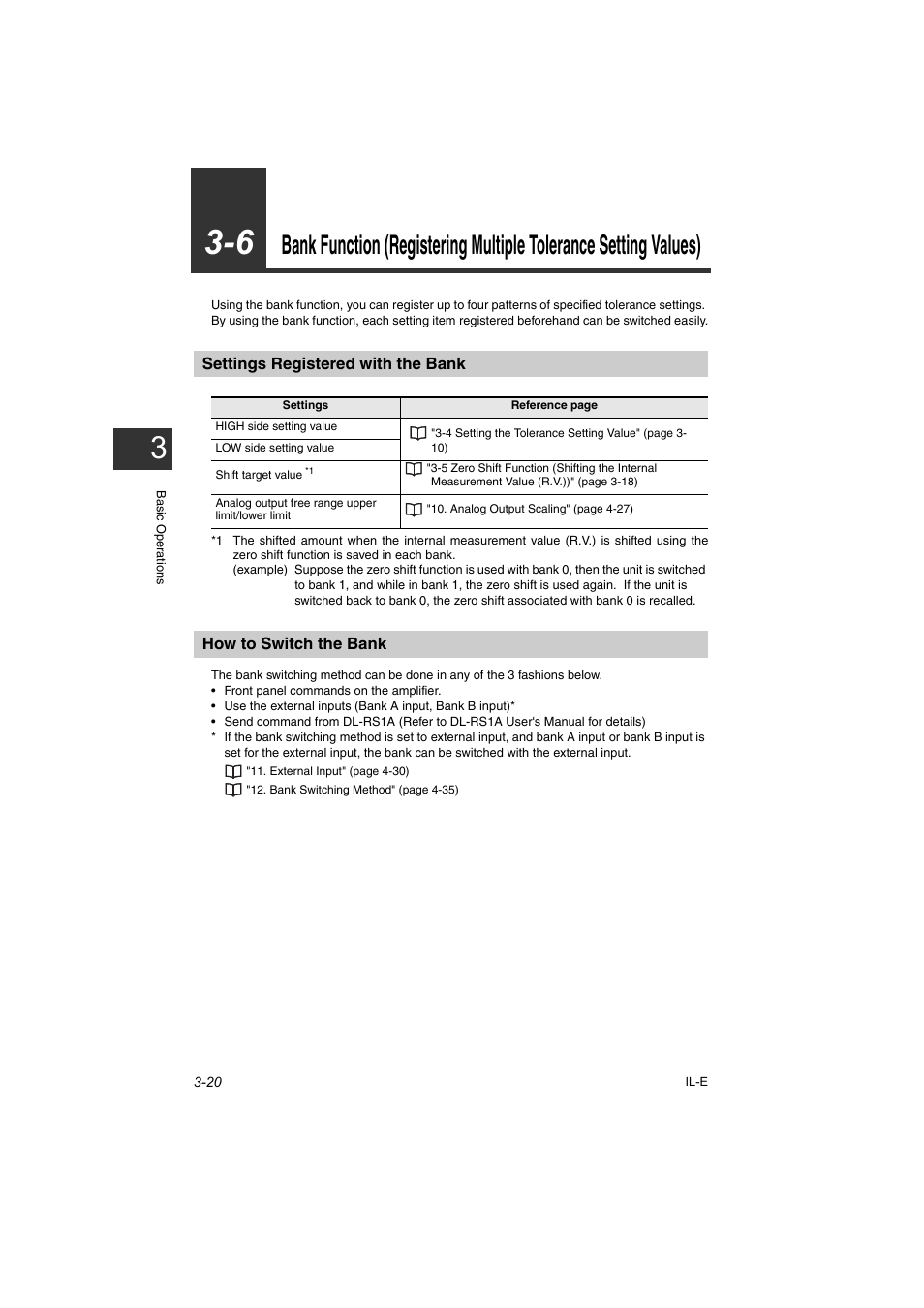 Settings registered with the bank, How to switch the bank | KEYENCE IL Series User Manual | Page 52 / 140