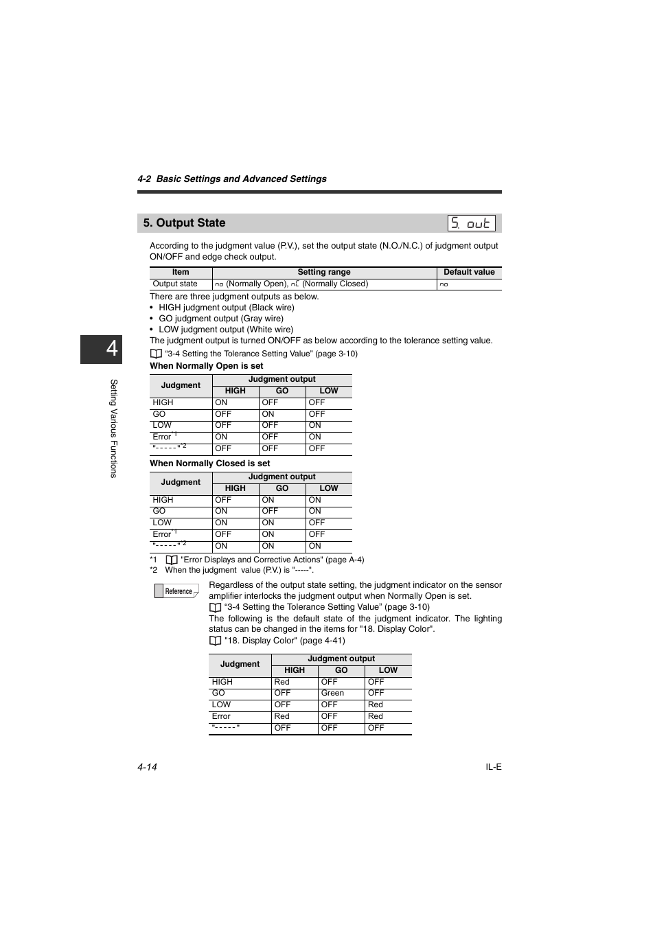 Output state, Output state -14 | KEYENCE IL Series User Manual | Page 68 / 140