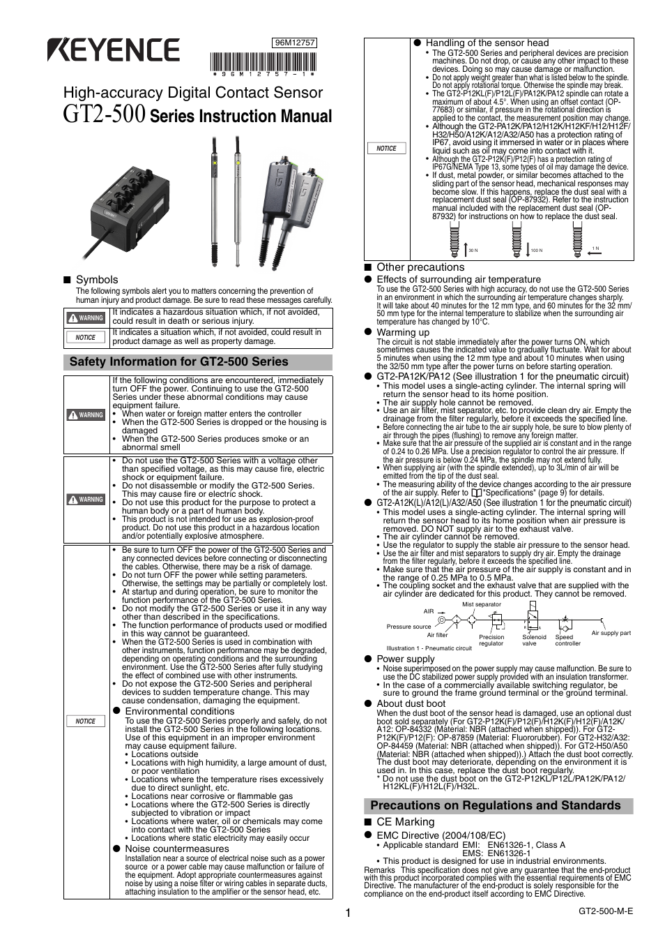 KEYENCE GT2-500 Series User Manual | 16 pages