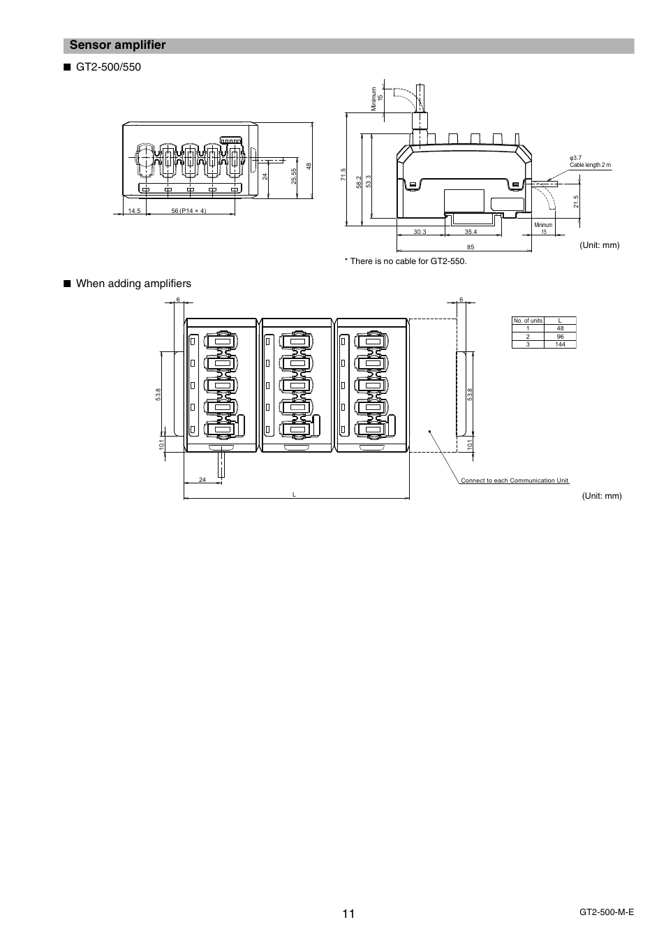 Sensor amplifier, When adding amplifiers | KEYENCE GT2-500 Series User Manual | Page 11 / 16