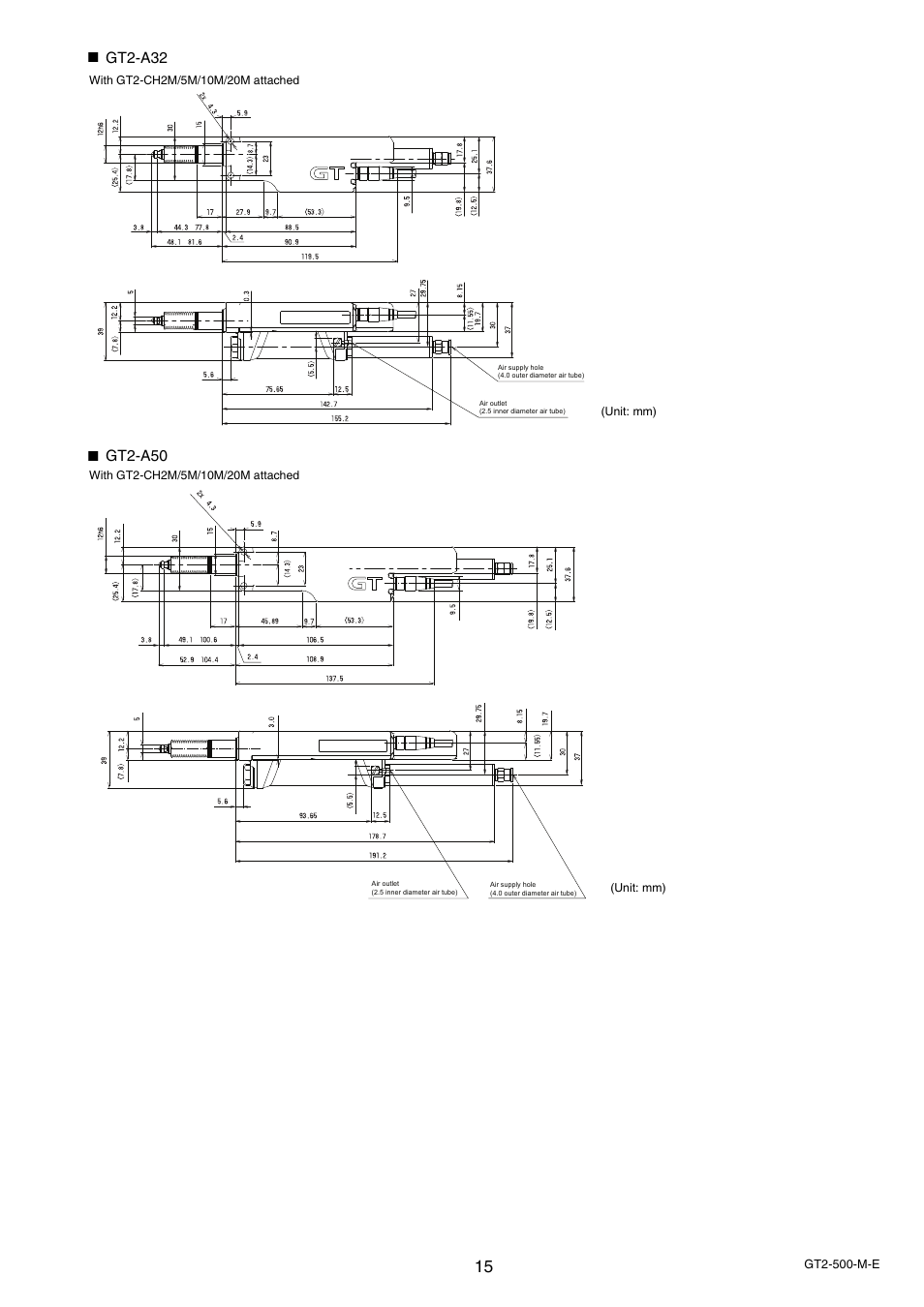 Gt2-a32, Gt2-a50 | KEYENCE GT2-500 Series User Manual | Page 15 / 16