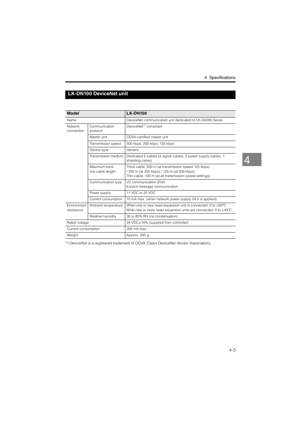 Lk-dn100 devicenet unit, Lk-dn100 devicenet unit -3 | KEYENCE LK-CC100/DN100 User Manual | Page 61 / 72
