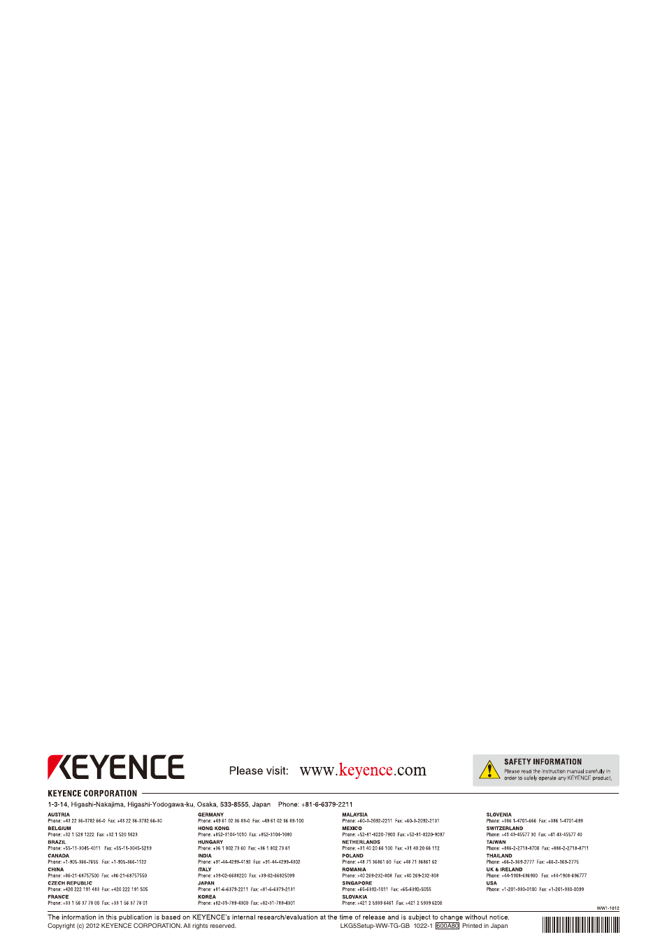 KEYENCE LK-G5000 Series User Manual | Page 24 / 24